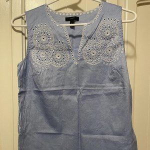J. Crew Sleeveless Eyelet Embroidered SleevelessTop